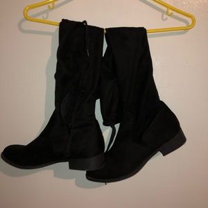 Black knee high boots